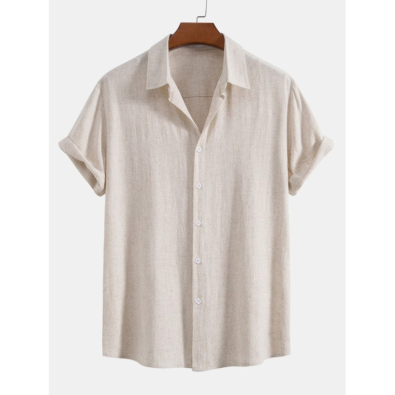 Men's Short Sleeve Button-Up Shirt - Spread Collar