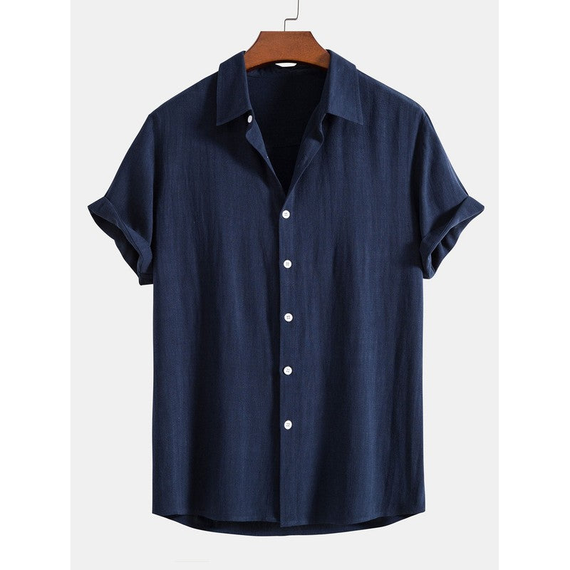 Men's Short Sleeve Button-Up Shirt - Spread Collar