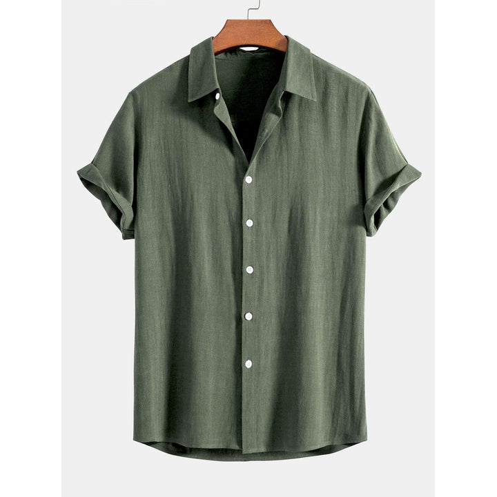 Men's Short Sleeve Button-Up Shirt - Spread Collar