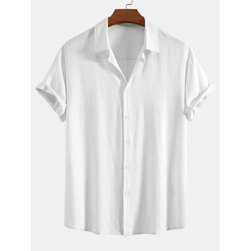 Men's Short Sleeve Button-Up Shirt - Spread Collar