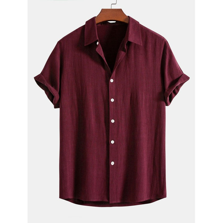 Men's Short Sleeve Button-Up Shirt - Spread Collar