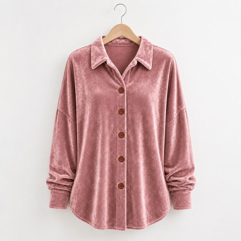 Women's Button-Front Shirt - Drop Shoulder