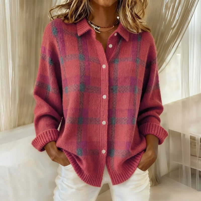 Women's Collared Layering Cardigan - Relaxed Fit