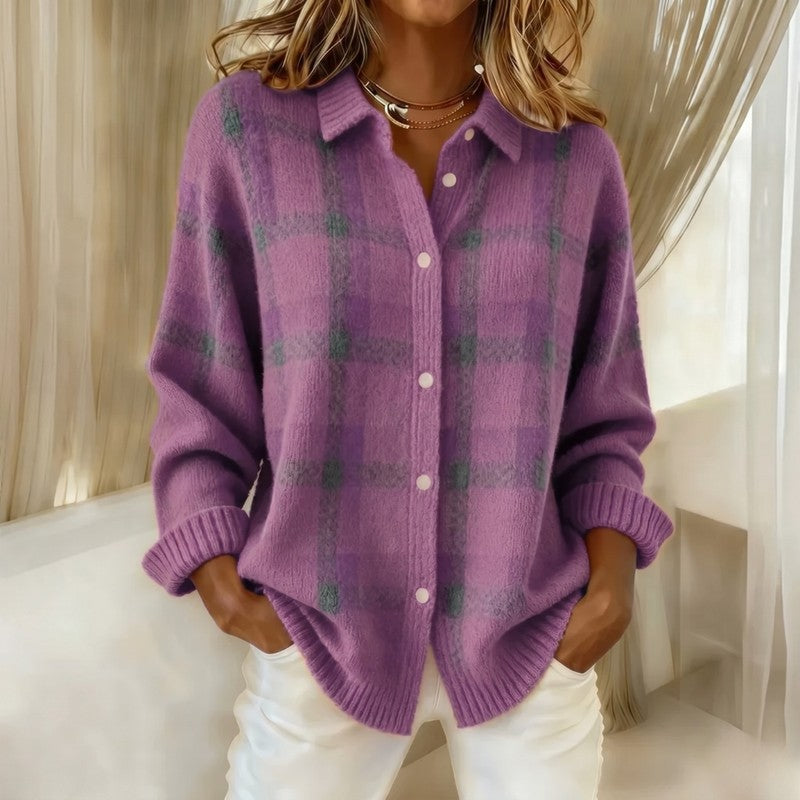 Women's Collared Layering Cardigan - Relaxed Fit