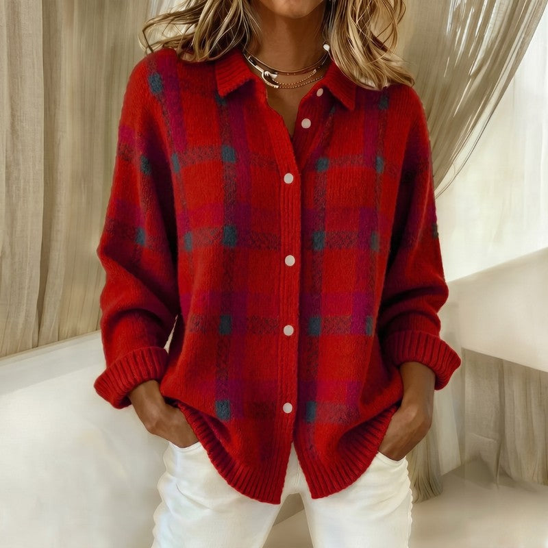 Women's Collared Layering Cardigan - Relaxed Fit