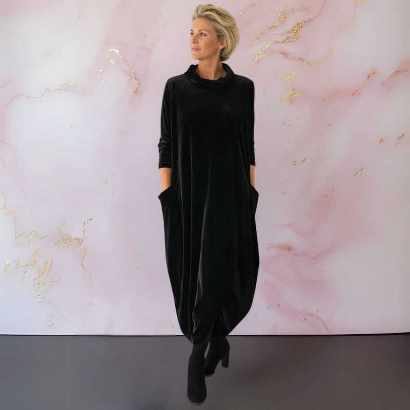 Women's Maxi Dress - Cocoon Silhouette