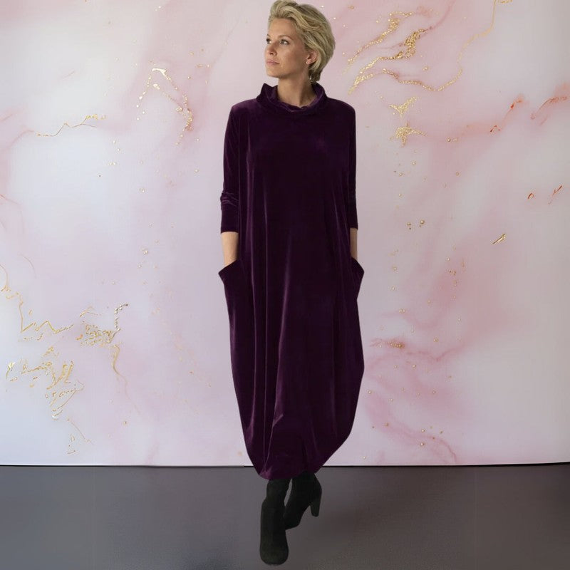 Women's Maxi Dress - Cocoon Silhouette