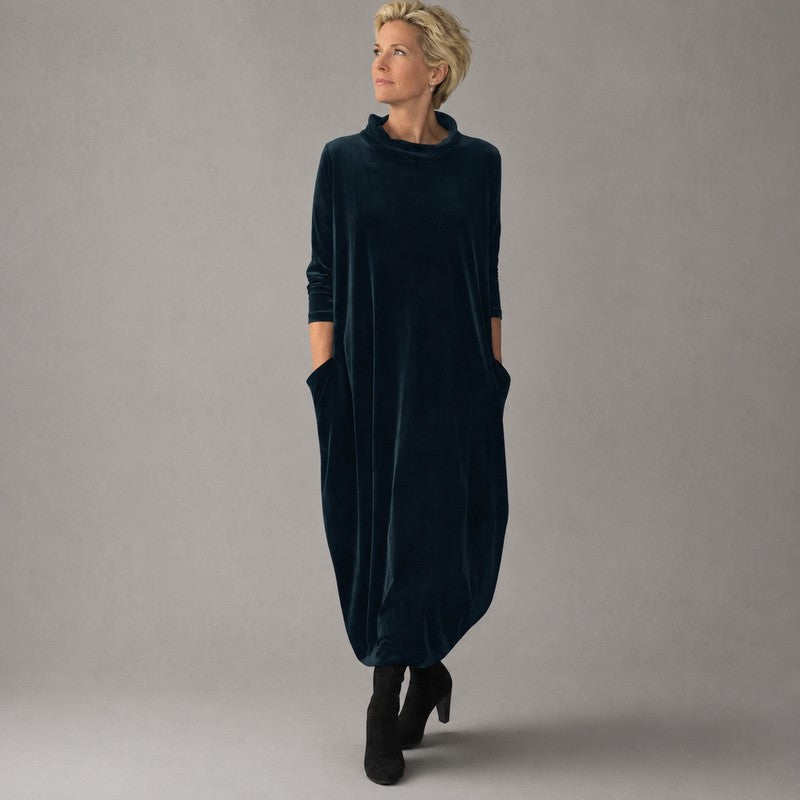 Women's Maxi Dress - Cocoon Silhouette