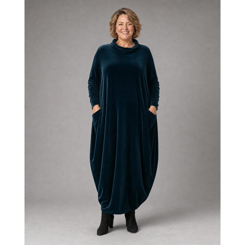 Women's Maxi Dress - Cocoon Silhouette
