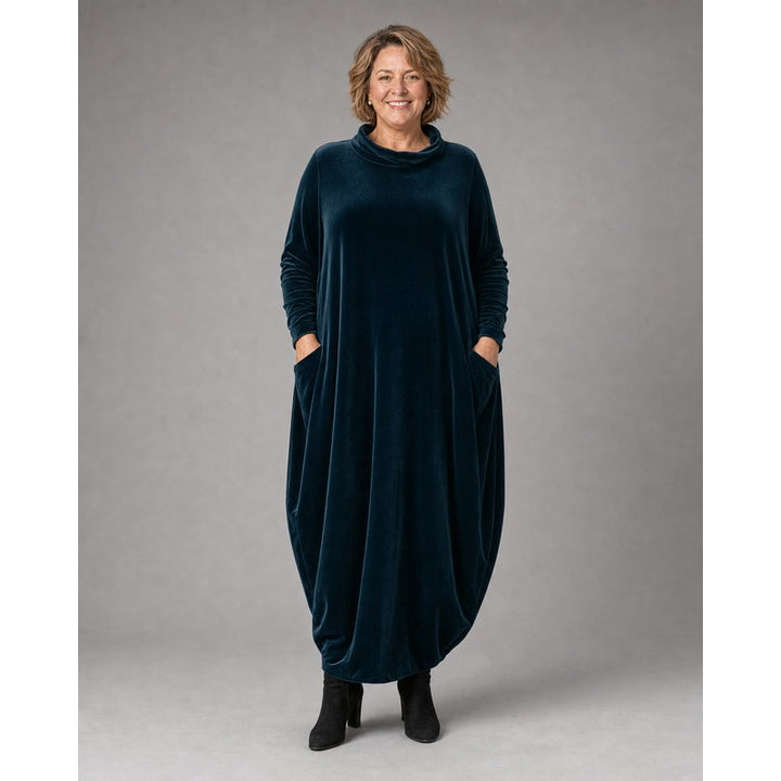 Women's Maxi Dress - Cocoon Silhouette