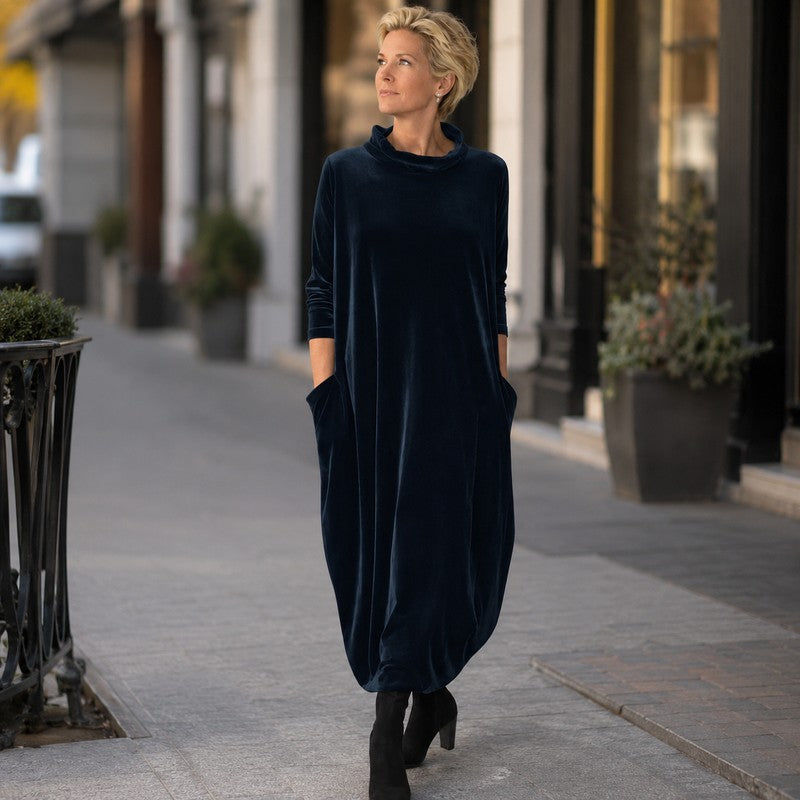 Women's Maxi Dress - Cocoon Silhouette