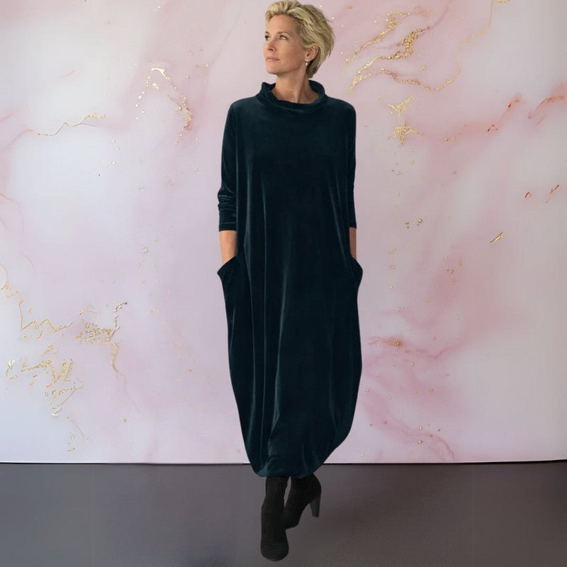 Women's Maxi Dress - Cocoon Silhouette