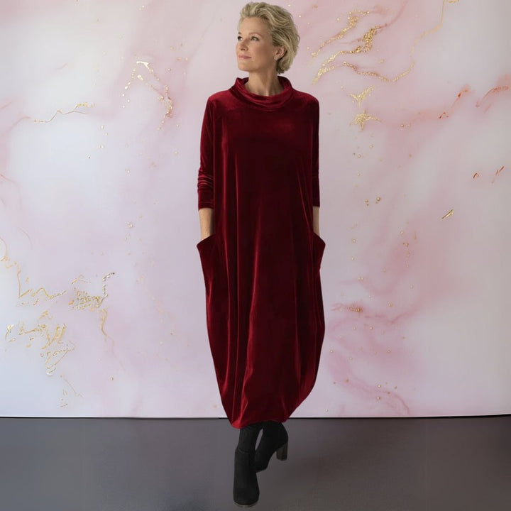 Women's Maxi Dress - Cocoon Silhouette