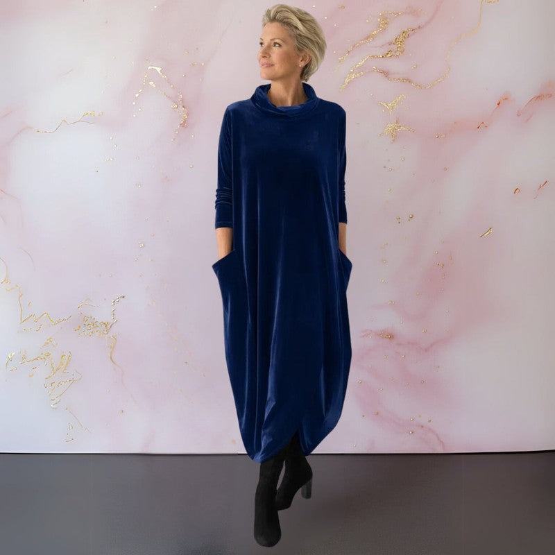 Women's Maxi Dress - Cocoon Silhouette