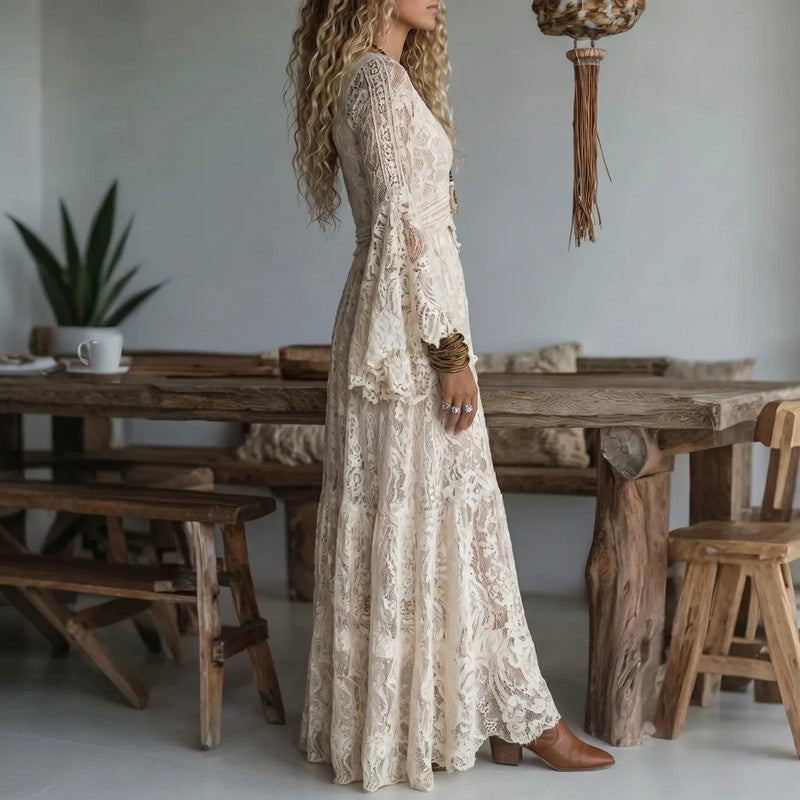 Women's Maxi Dress - Cream