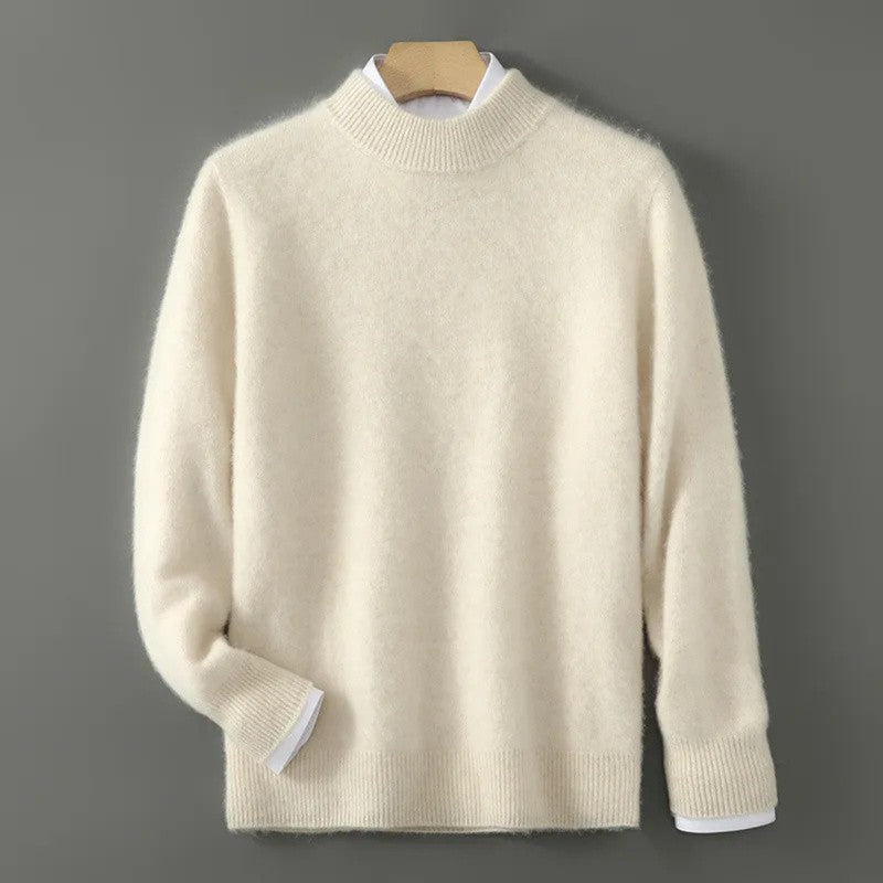 Women's Mock-Neck Knit Sweater - Ribbed Trim