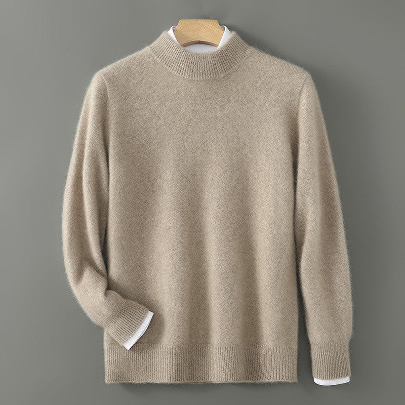 Women's Mock-Neck Knit Sweater - Ribbed Trim