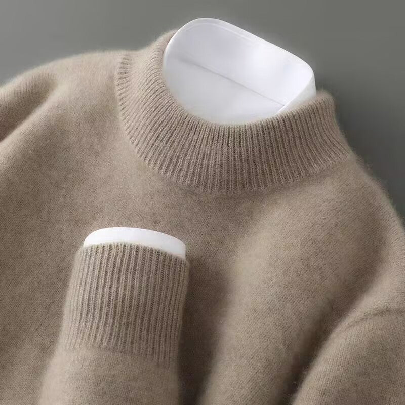 Women's Mock-Neck Knit Sweater - Ribbed Trim