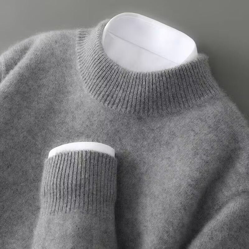 Women's Mock-Neck Knit Sweater - Ribbed Trim