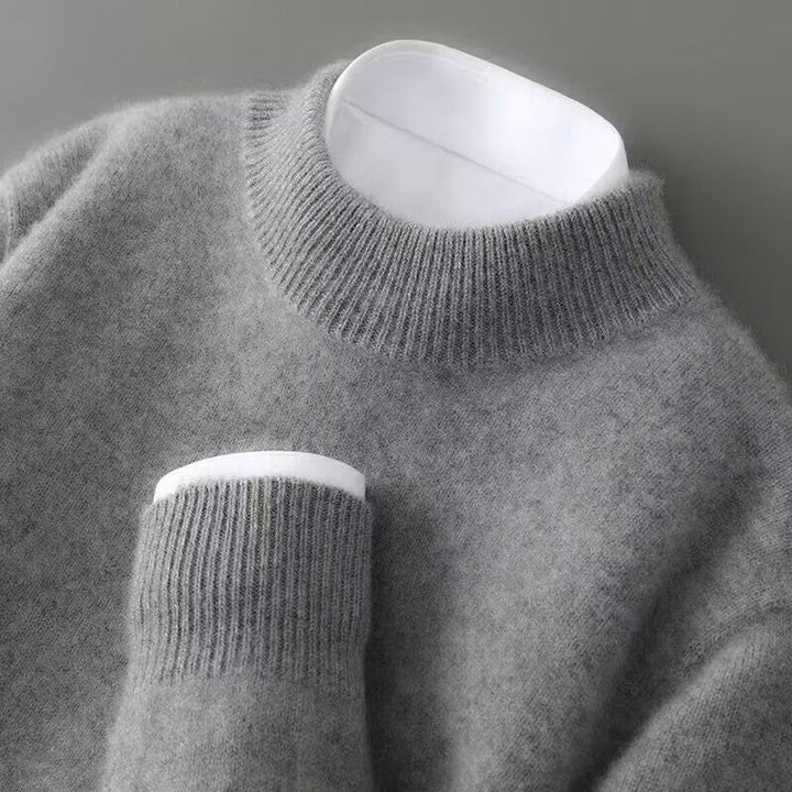 Women's Mock-Neck Knit Sweater - Ribbed Trim