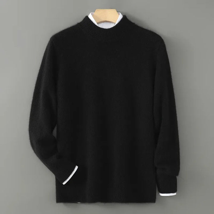 Women's Mock-Neck Knit Sweater - Ribbed Trim