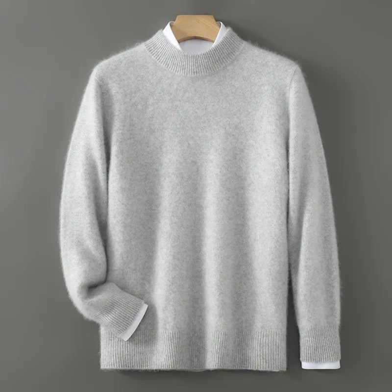 Women's Mock-Neck Knit Sweater - Ribbed Trim