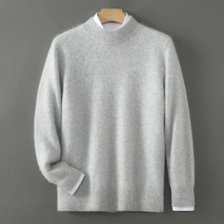 Women's Mock-Neck Knit Sweater - Ribbed Trim