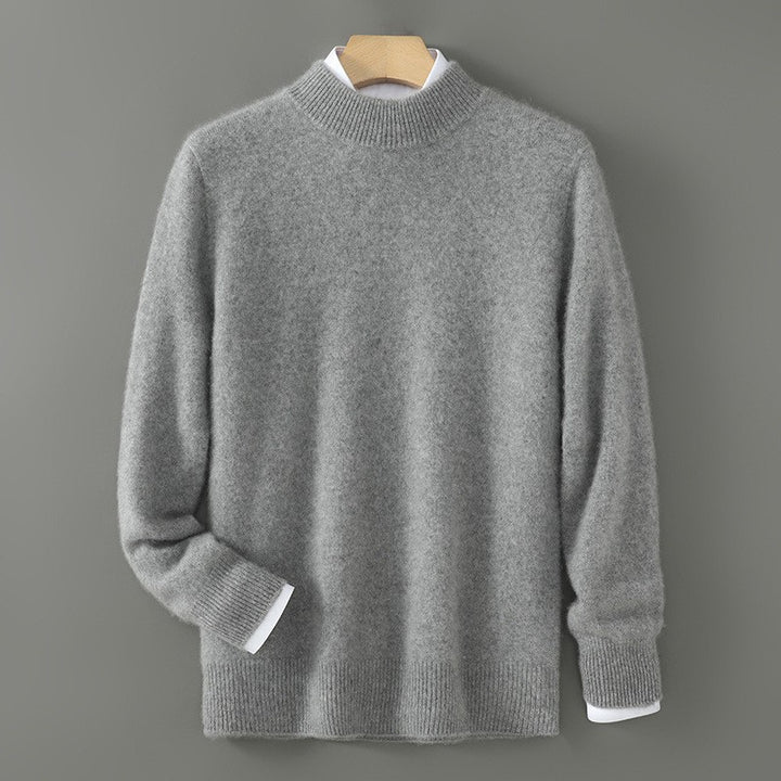 Women's Mock-Neck Knit Sweater - Ribbed Trim
