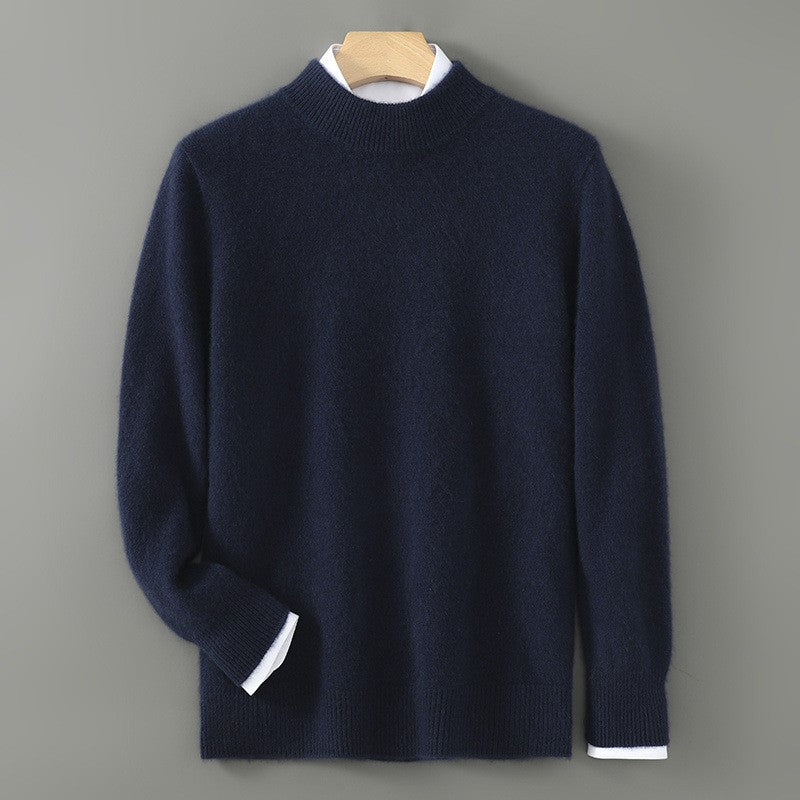 Women's Mock-Neck Knit Sweater - Ribbed Trim