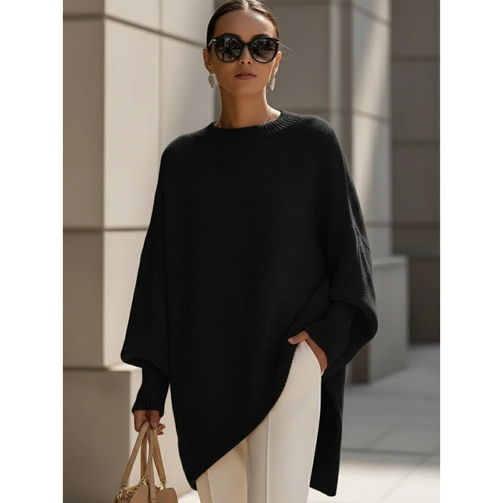 Women's Oversized -Blend Jumper - Dropped Shoulder Ribbed Hem