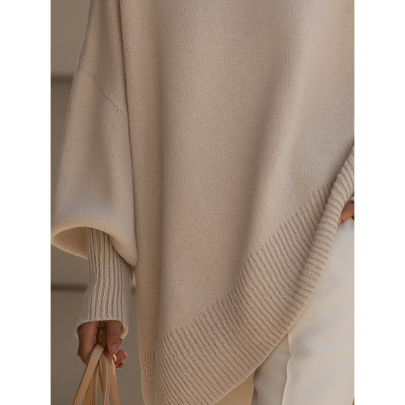 Women's Oversized -Blend Jumper - Dropped Shoulder Ribbed Hem