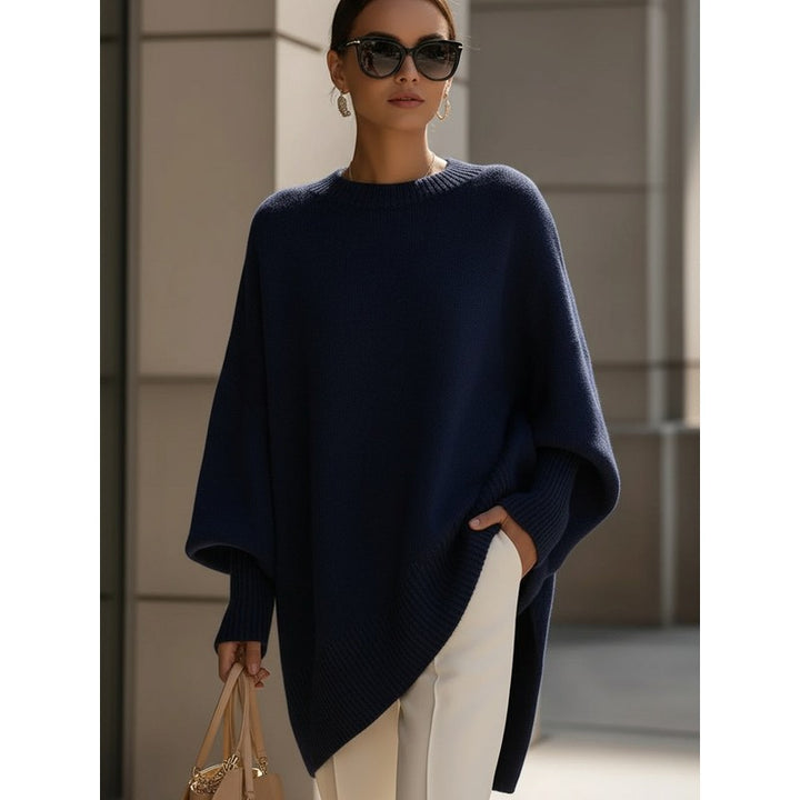 Women's Oversized -Blend Jumper - Dropped Shoulder Ribbed Hem