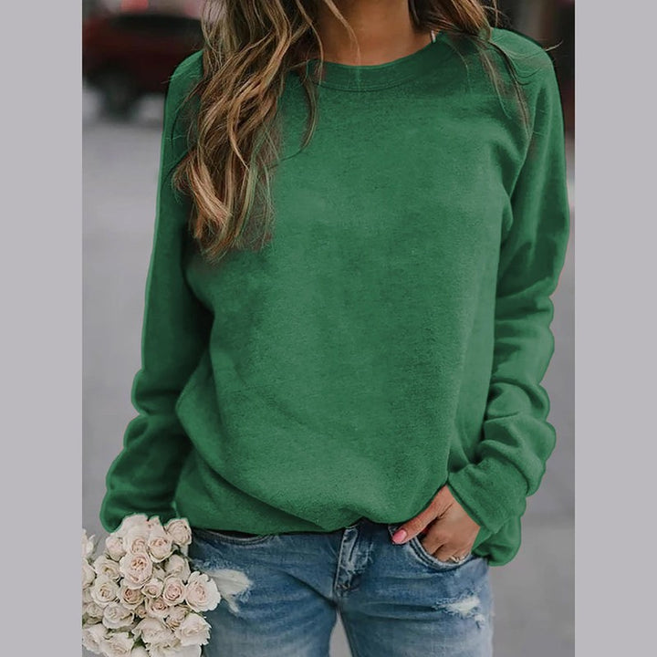 Women's Pullover Sweater - Crew Neck Ribbed Hem