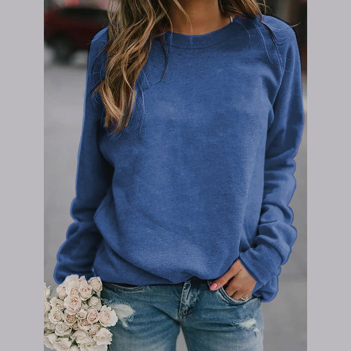 Women's Pullover Sweater - Crew Neck Ribbed Hem