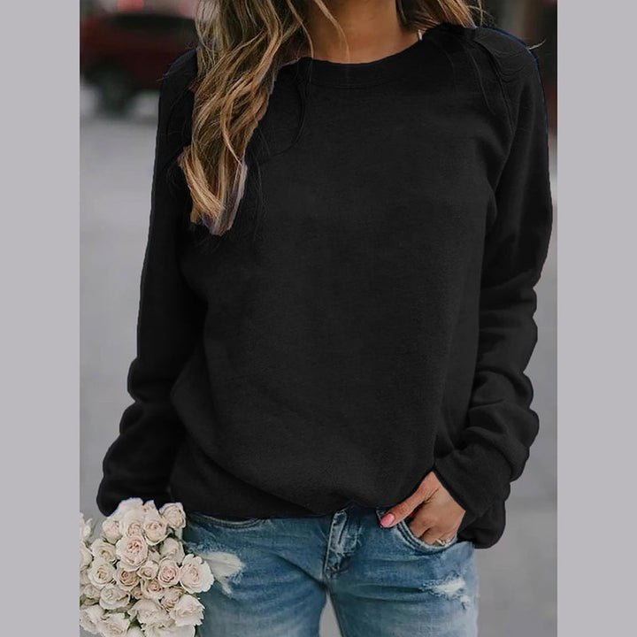 Women's Pullover Sweater - Crew Neck Ribbed Hem