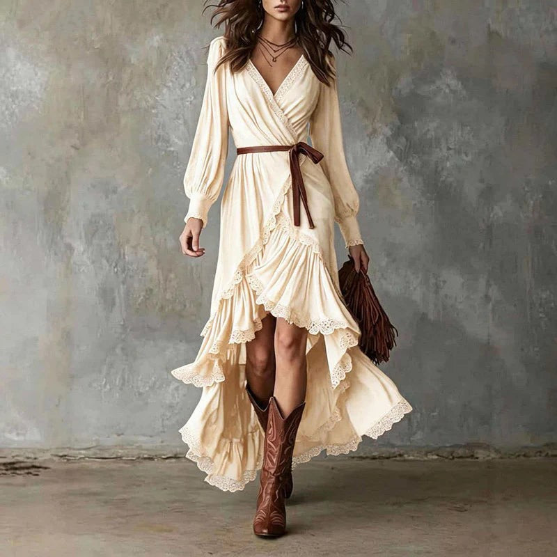 Women's Tiered Ruffle Skirt and Top Set - Two-Piece