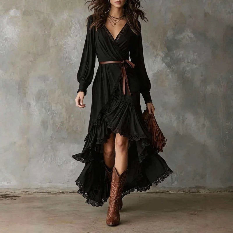 Women's Tiered Ruffle Skirt and Top Set - Two-Piece