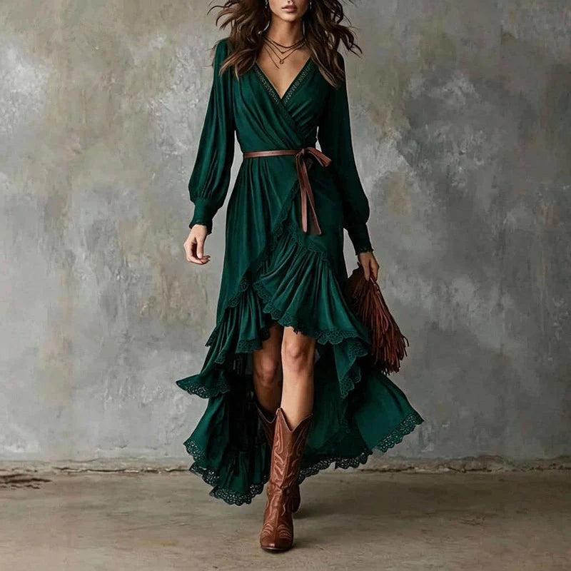 Women's Tiered Ruffle Skirt and Top Set - Two-Piece