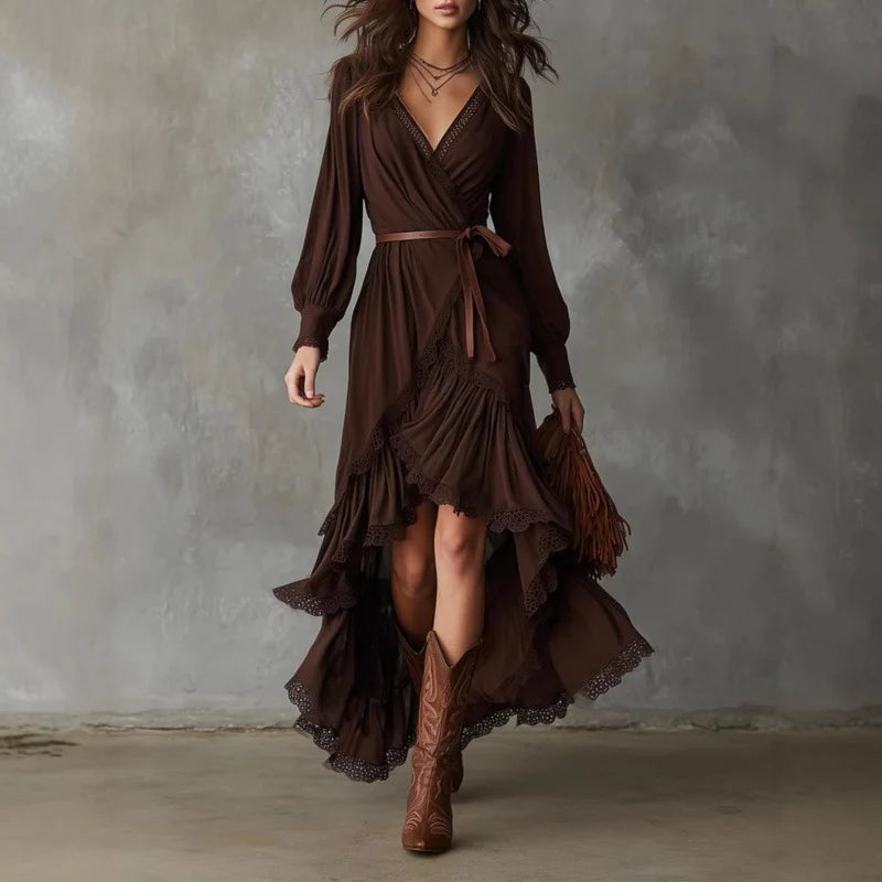Women's Tiered Ruffle Skirt and Top Set - Two-Piece