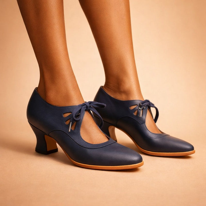 Women's -Up Heeled Shoe - Almond Toe Vintage