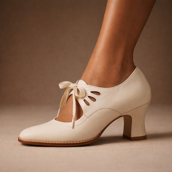 Women's -Up Heeled Shoe - Almond Toe Vintage