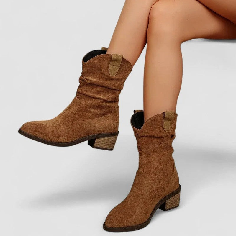 Women's Wide Fit Mid-Calf Boots - Pointed Toe