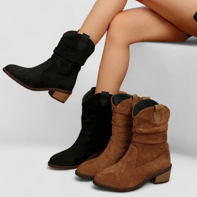 Women's Wide Fit Mid-Calf Boots - Pointed Toe