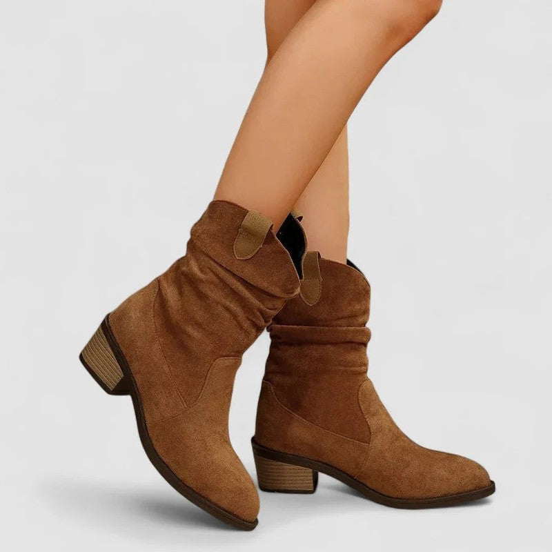 Women's Wide Fit Mid-Calf Boots - Pointed Toe